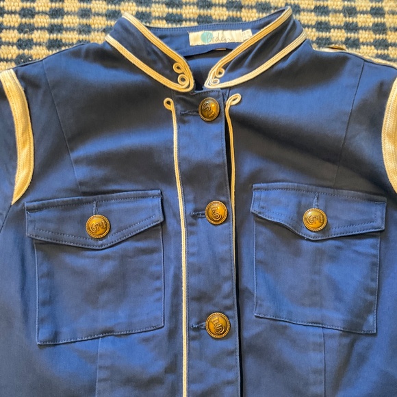 Boden Royal Blue Military Jacket with Contrast Trim – Size 12 - Picture 3 of 14